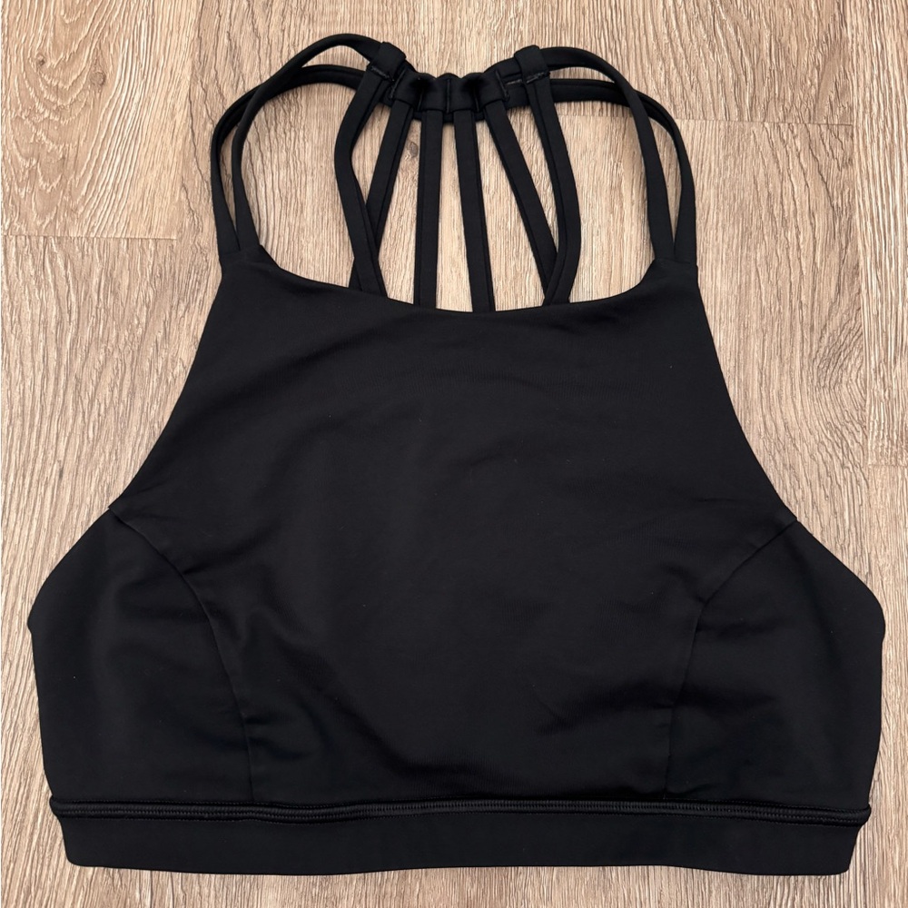 Lululemon Slide With Me Black Strappy Sports Bra